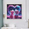 CHENISTORY 5D DIY Diamond Painting Kit Pink Cats in Love Heart Galaxy Full Drill Cross Stitch Embroidery Mosaic Art Home Wall De