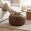 Runde Sitzkissenhülle Ungefüllter Kürbis-Hockerbezug mit großem Fassungsvermögen Kunstleder Minimalistische Aufbewahrungs-Beinbank Kleideraufbewahrung