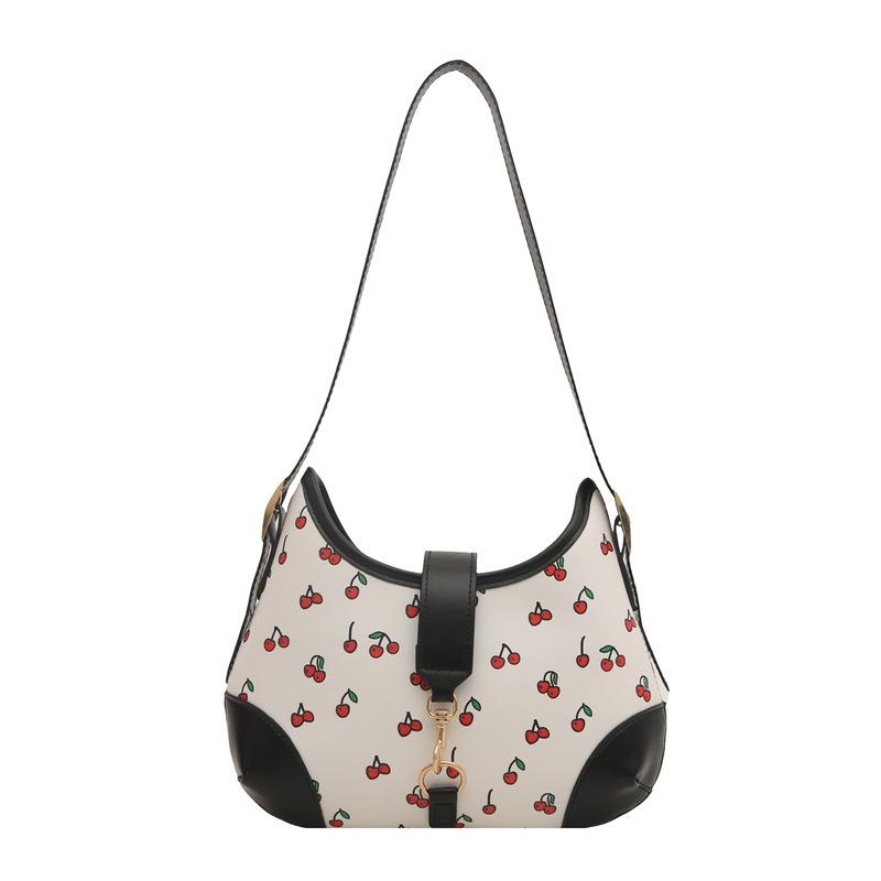 Niche Design Sense Cute Cherry Print Bag Women's 2025 New Large-capacity Versatile Ins Shoulder Bag