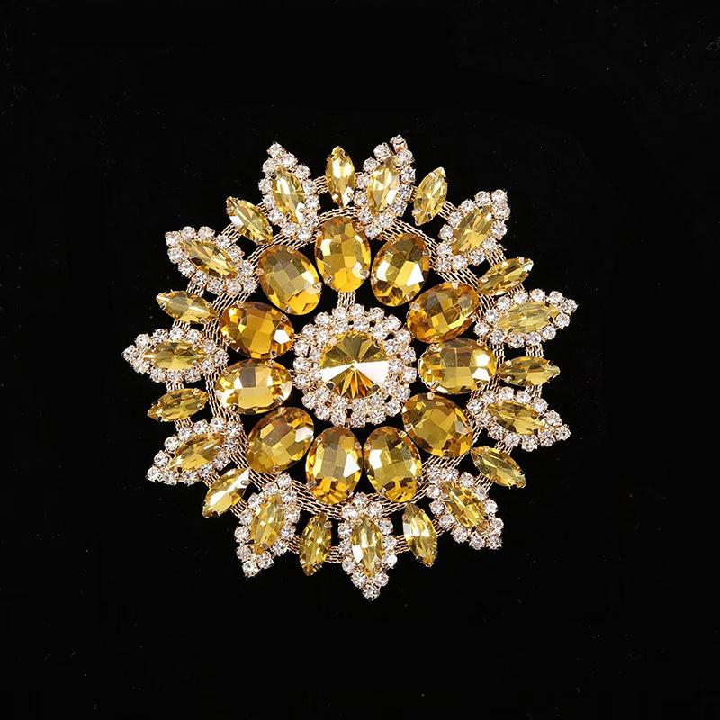 

5pcs Rhinestone 11CM Sunflower Shape Crystal Diamond Bags Hat Accessories DIY Craft Wedding Gift Rhinestone Decoration 11CM&5Pcs золотой
