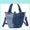 Denim Casual Bucket Bag With Breathable Fabric For Unisex Daily Use
