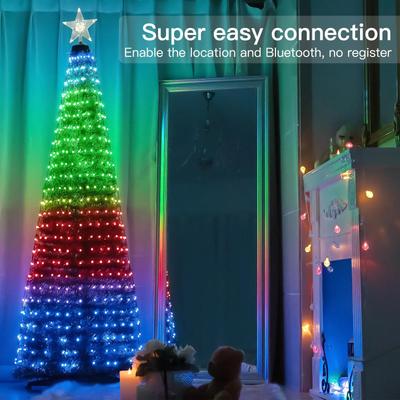 LED Multicolor Christmas Tree String Lights with Remote, Dark Green Wire, Decorative for Indoor/Outdoor Atmosphere
