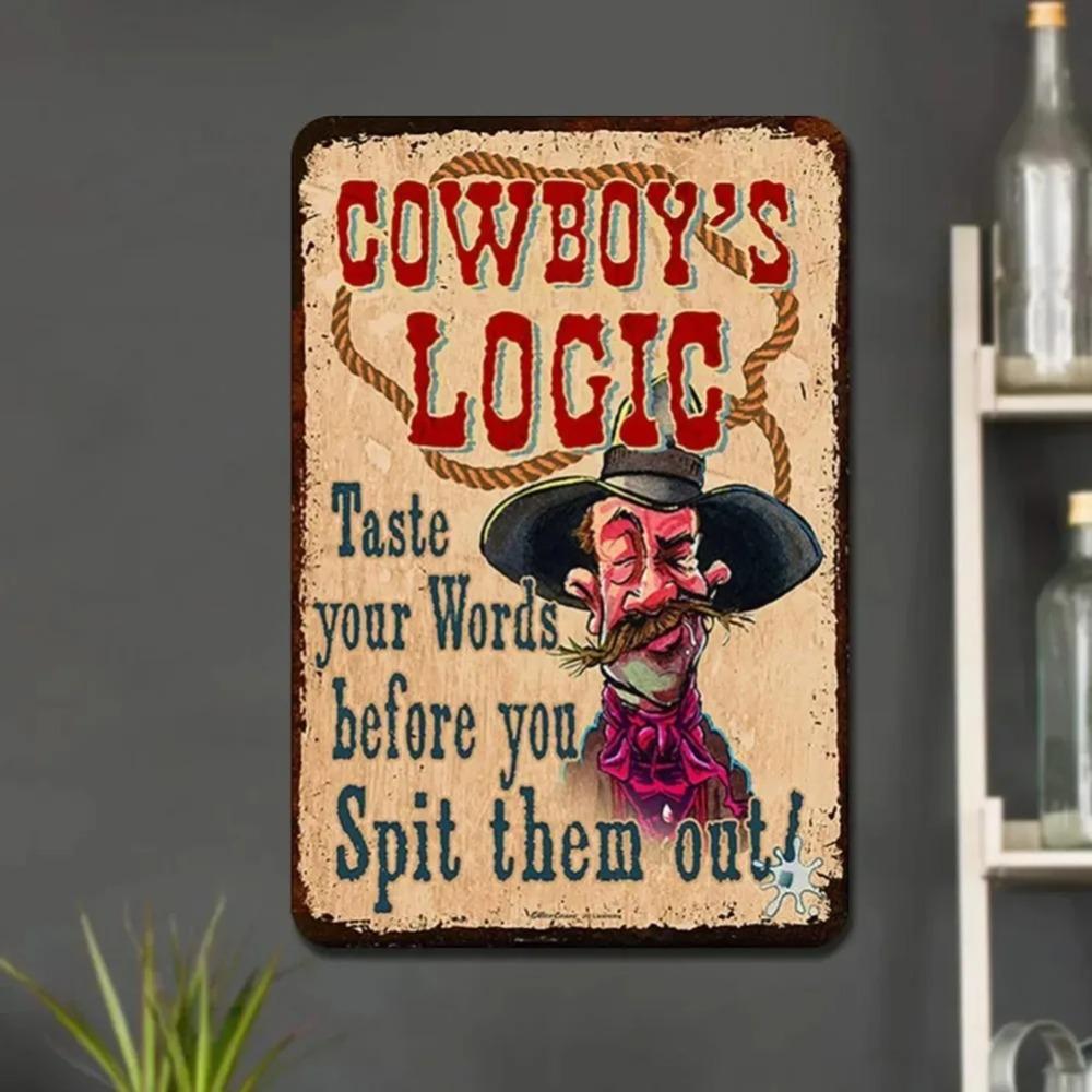 Vintage Tin Sign Art for Home & Outdoor Decor, Perfect for Vintage-Style Spaces