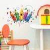 Self-adhesive Colorful Cute Pencil Wall Stickers for Classroom Study Entryway Home Decor