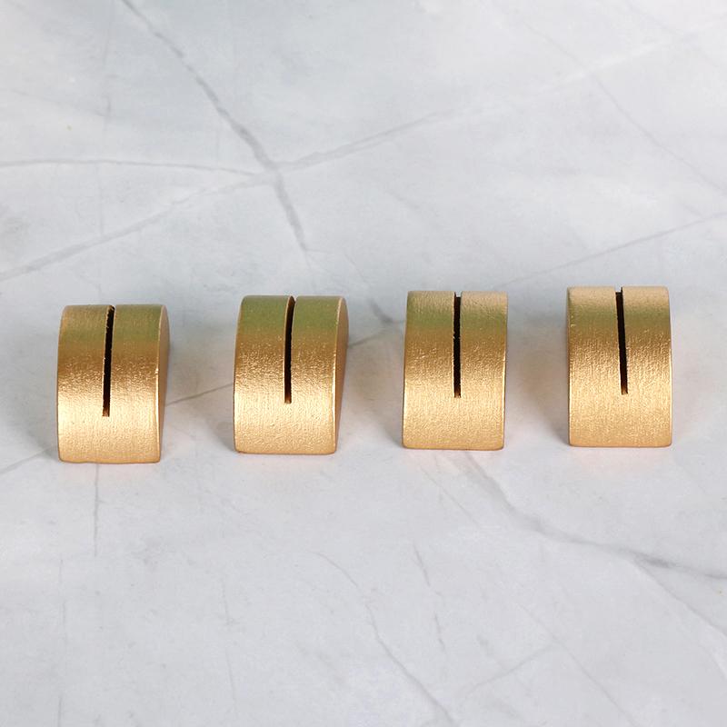 1/6/12pcs Memo Clip Notepaper Half Circle Design Ornament Crafts Party Note Holder Photo Card Holder Multipurpose Gold