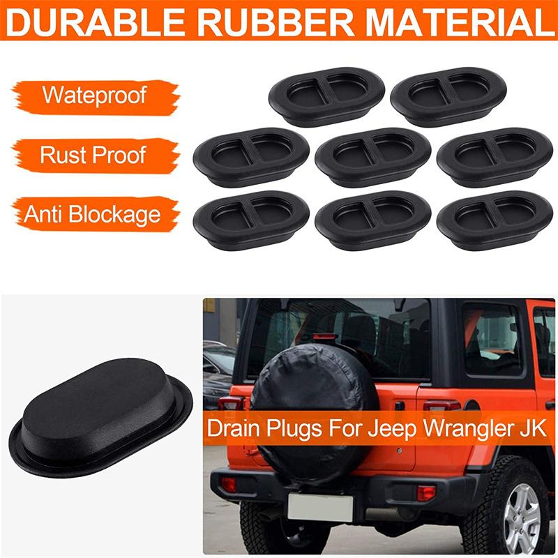 For Jeep Wrangler JK JKU JL JLU 2007-2024 Floor Pan Drain Plug Rear Front Floor Rubber Plug 4pcs/set