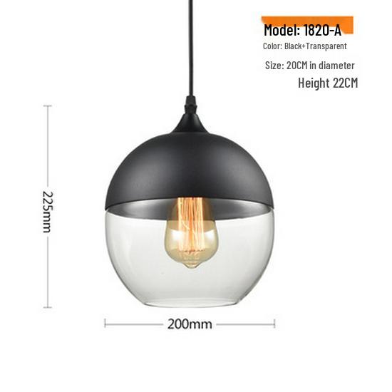 

Modern Minimalist Nordic Pendant Light - Glass Lamp for Restaurant, Bar, Living Room, Bedroom, or Store Includes 4W Edison LED, Warm Light