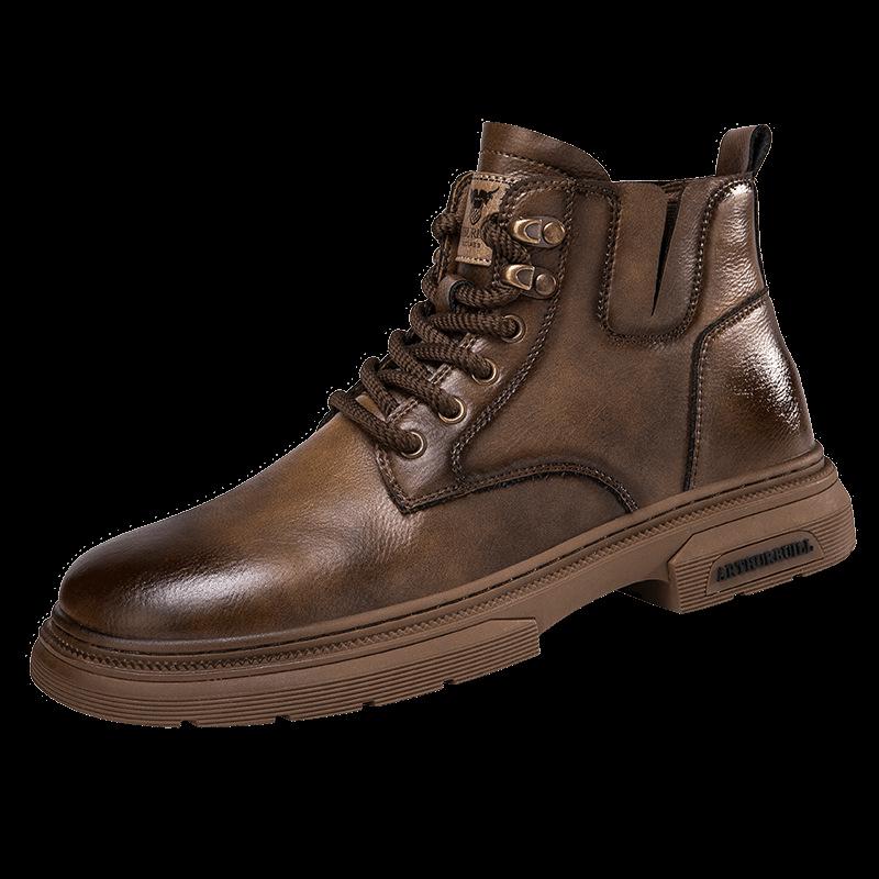 

Мужские кожаные ботинки Martin в британском стиле с высоким берцем в стиле ретро — повседневная обувь на толстой подошве для активного отдыха на осень/зиму 2024 г. 41