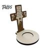Poplar Plywood Ornaments Wooden Candle Holder, Praying Angel Tabletop Tealight Stand, Religious Gift Ideas Decorative Candlestick for Mantel,