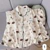 Women's Cloud Cotton Long Sleeve Pajamas - Sweet Cartoon Design for Spring & Autumn, Versatile for Home or Out