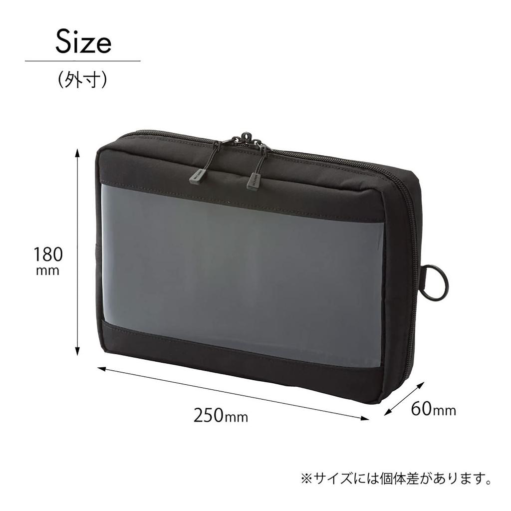 LIHIT LAB Pouch Clear Box A5 Black F7583-24