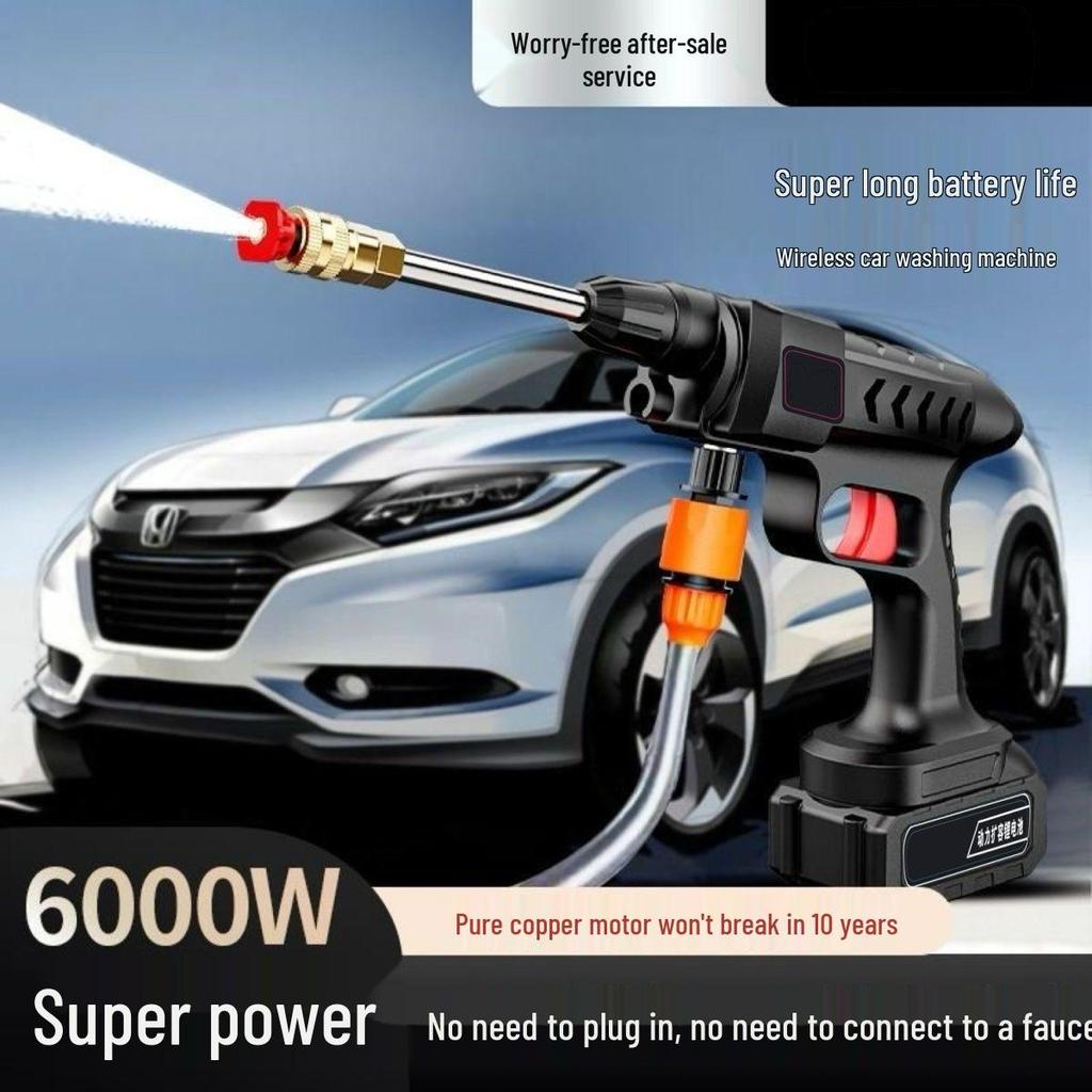 Cordless Rechargeable High-Power Pressure Washer for Home and Car Cleaning