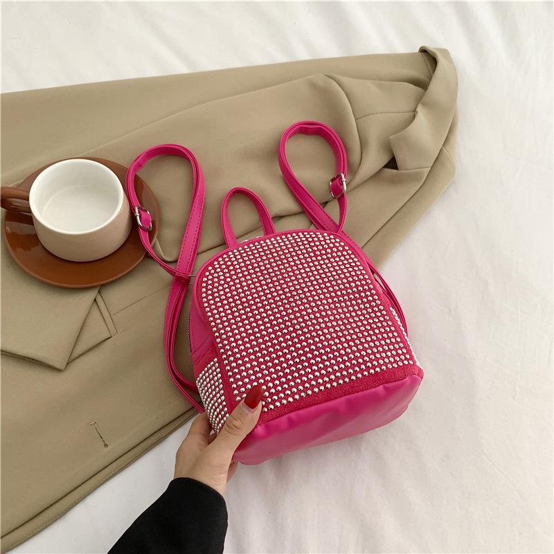 Heißer Diamantbeutel Damenhandtasche 2025 Neu Einfacher Rucksack für Damen mit großer Kapazität Heller Diamant Lässige Umhängetasche Handtasche