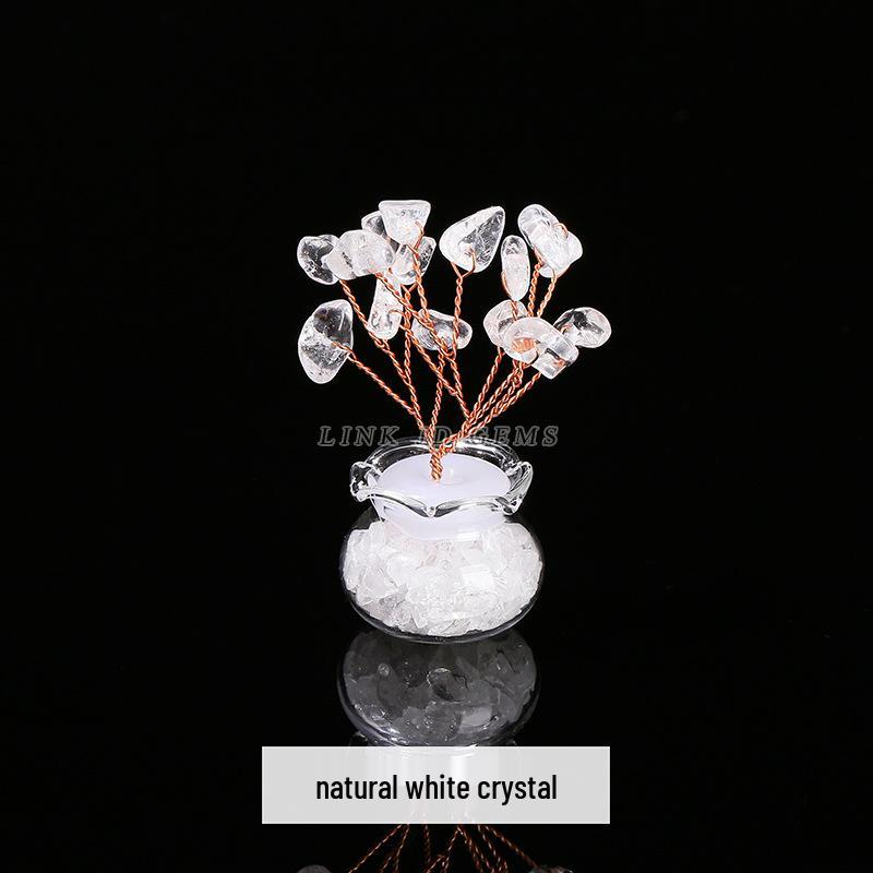 Jingde Jewelry Natural Crystal Money Tree Citrine Rose Quartz Ornament