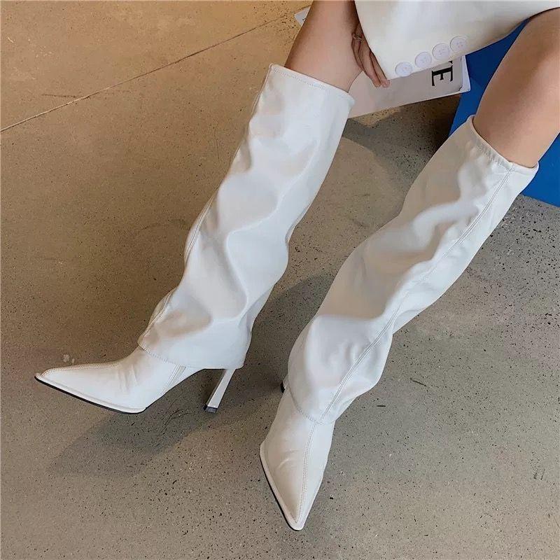 But knee boots high boots Internet celebrity European and American style pants boots women's high heel thin heel boots 2025 new versatile pointed