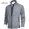 Men's Casual Knit Cardigan Sweaters Slim Fit Fleece Full Zip Thick Knitted Cardigan Winter Outwear