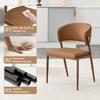 Dining Chair Set of 2 Modern Upholstered with Metal Frame, Ergonomic Backrest, Faux Leather Chair for Dining Room Living Room Kitchen - Chair Only