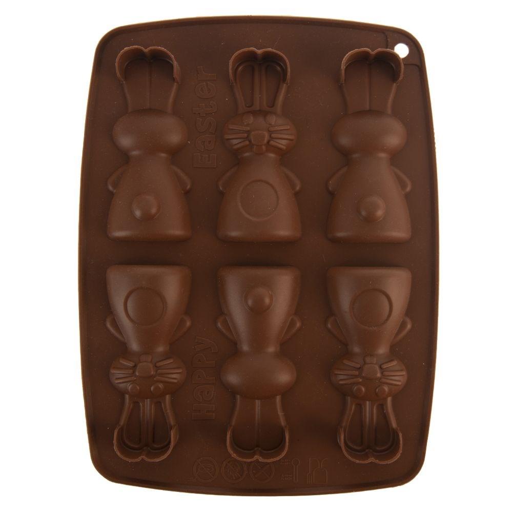 Forma Do Pieczenia Ciastek I Pralin Silikonowa Brązowa Zajączek SILLINIE ORION 151784