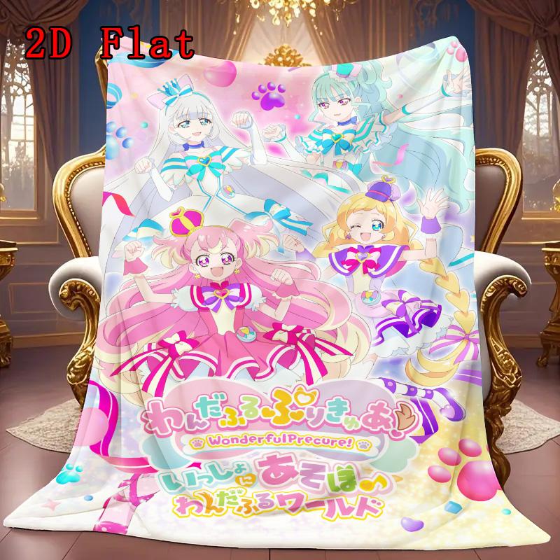Precure 2D Flat Pattern Flannel Blanket High Quality All Seasons Warmth and Comfort Perfect for Christmas Gifts.DMT0925153