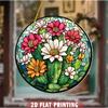 2D Flat Acrylic Cactus Flower Design Decoration , Use No Batteries/Electricity Needed, Unique Indoor/Outdoor Decoration , Multipurpose Traditional