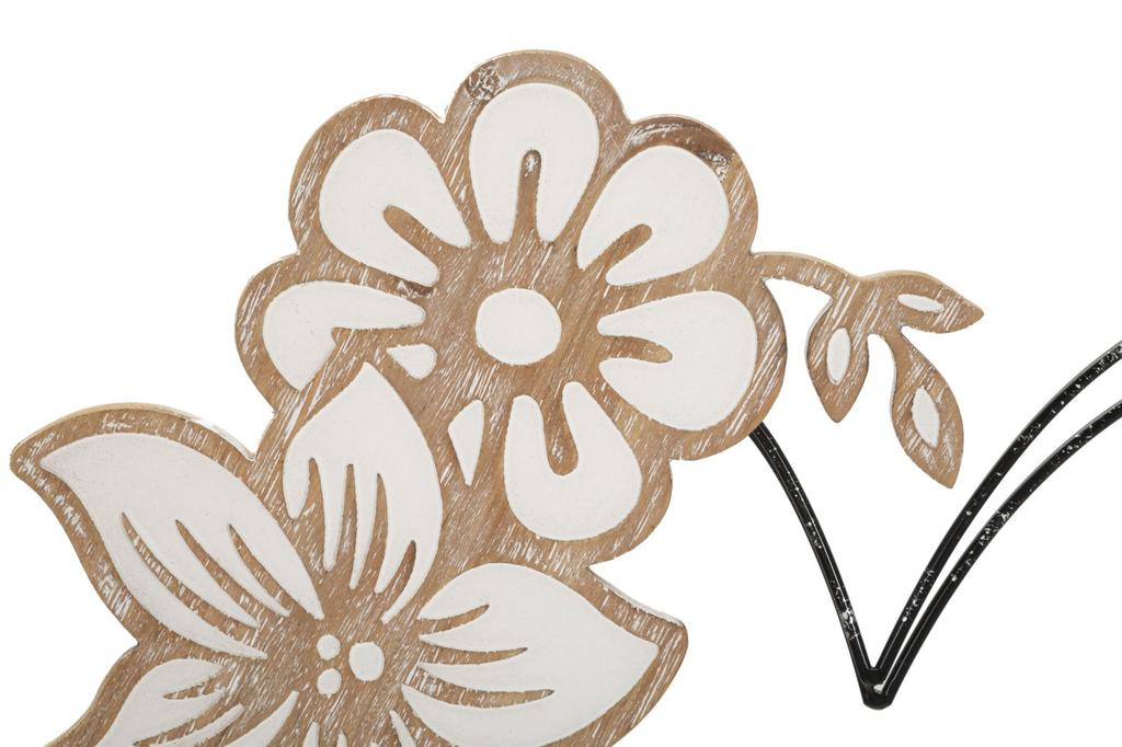 Iron and Wood Wall Panel Heart Cm 50X2X45 Min 2