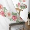 Watercolor Heart Rose Wreath Sheer Curtains For Living Room Window Transparent Voile Tulle Curtain Bedroom Drapes Home Decor