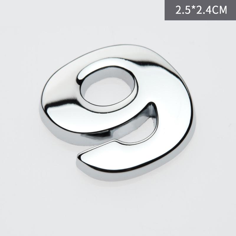 Custom 3D Car Number Alphabet Stickers Zinc Alloy Metal Chrome Emblem Scratch Proof Durable for Auto Badge Motorcycle Laptop Decor