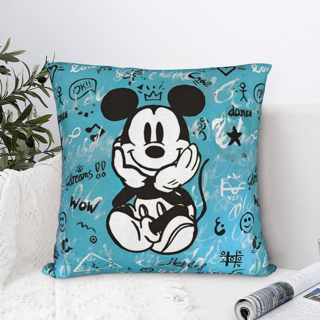 Mickey Mouse Graffiti Square Pillow Case Cushion Cover Awesome Polyester Decor Pillowcase for Living Room 18"x18"