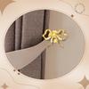 2 Pcs Metal Bow Curtain Holdbacks Gold Wall Mounted Bow Curtain Hold Backs Curtains Modern Gold Holders for Living Room Bedroom Office Home