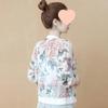 Chiffon Langarm Sonnenschutzjacke für Damen - Mittleren Alters Lässig Übergröße Bedruckte Strickjacke Oberbekleidung