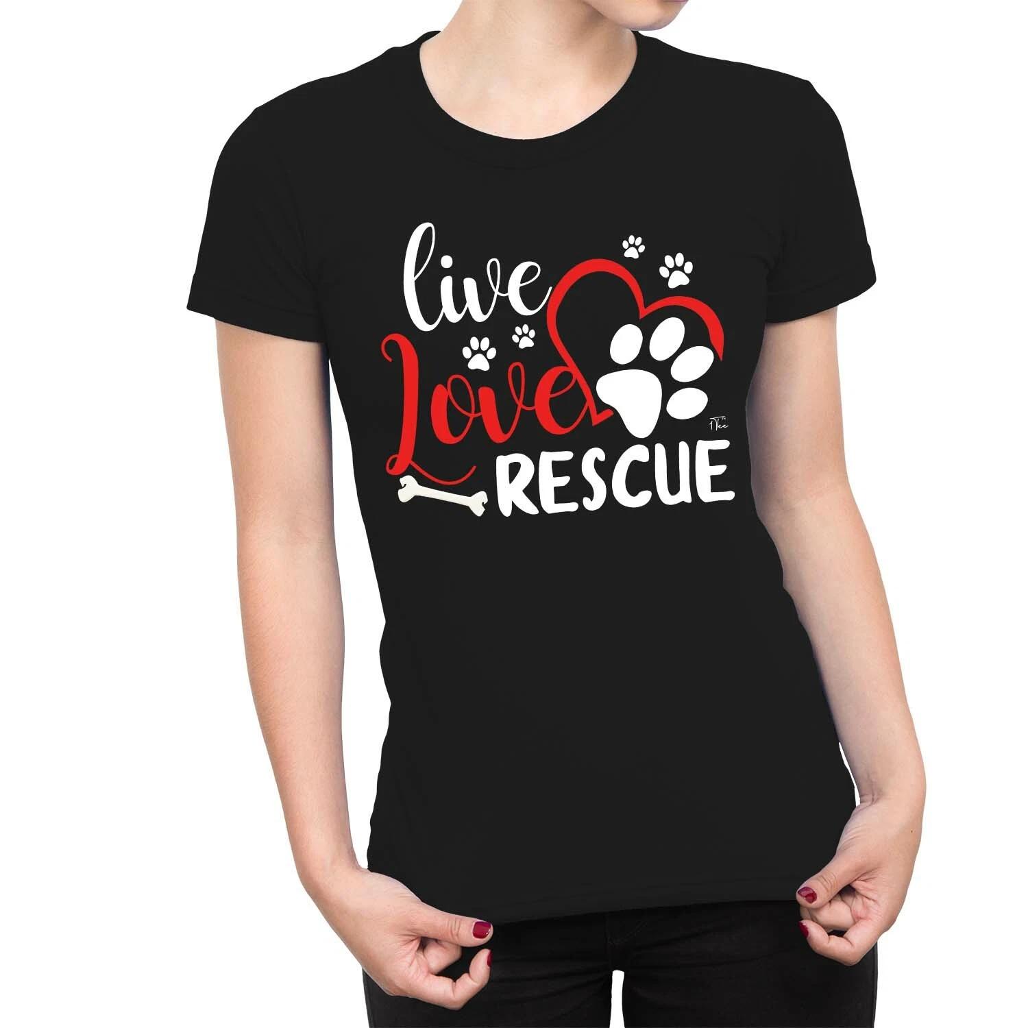 1Tee Womens Live Love Rescue Animals T-Shirt XXXL