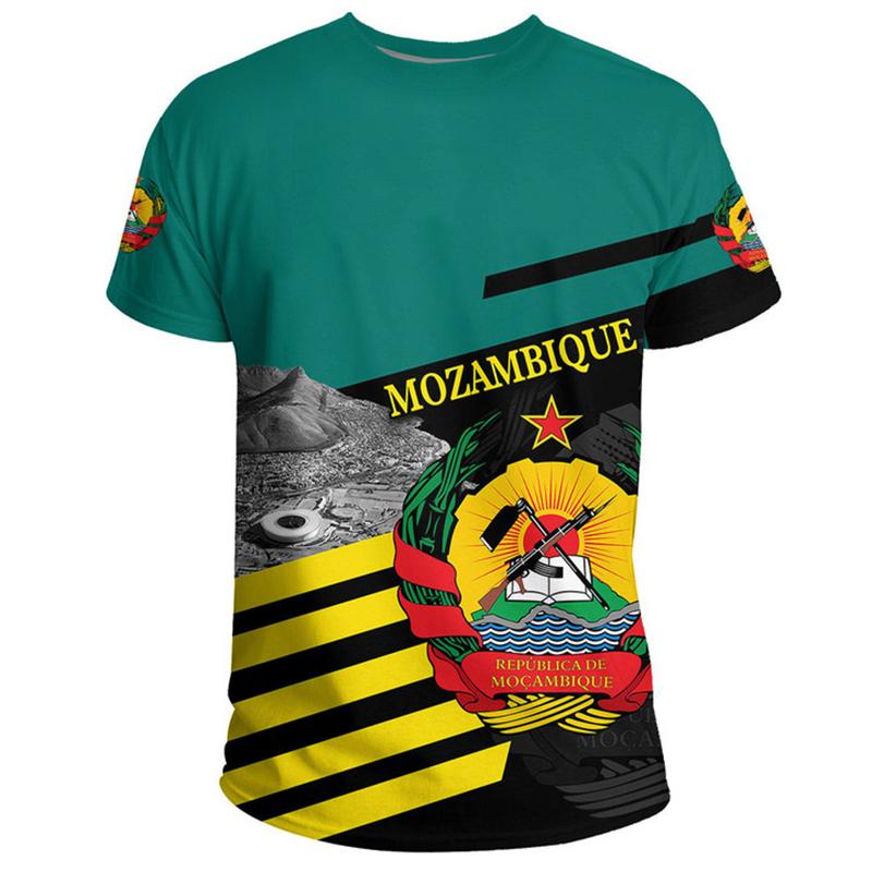 Summer New African Country Graphic Sports T-shirt Mozambique National Flag 3D Print Tee Shirts Men Women Casual Harajuku Tops