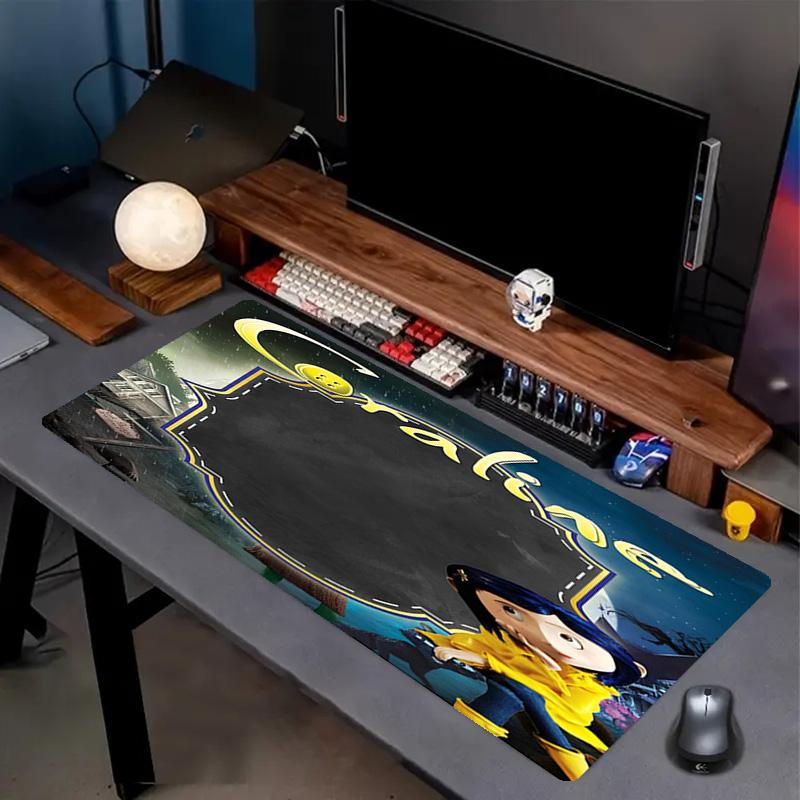 Coraline Print Mouse Pad, Anti‑Slip Desktop keyboard Mat, for PC Laptop Gaming Working Daily Use, Cool Festival Surprise Gift