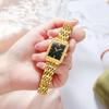 OLEVS Women's Square Gold Watch, Popular Women's Watch, Waterproof Quartz Movement, Analog Business Watch, Sparkling and Stylish, Lightweight, Metal