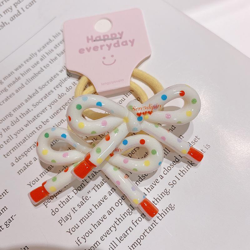 2 Pieces Sweet Lovely Bow Tie Elastic Hair Bands for Girls Children's Hair Accessories Baby Headwear