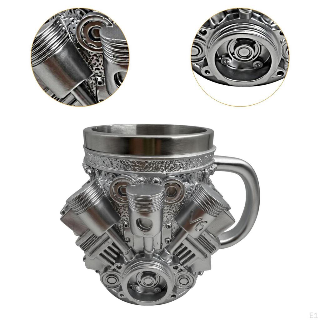 Engine Coffee Mug Car Model Heat Resistant Creative Reusable Drink Cup with Handle for