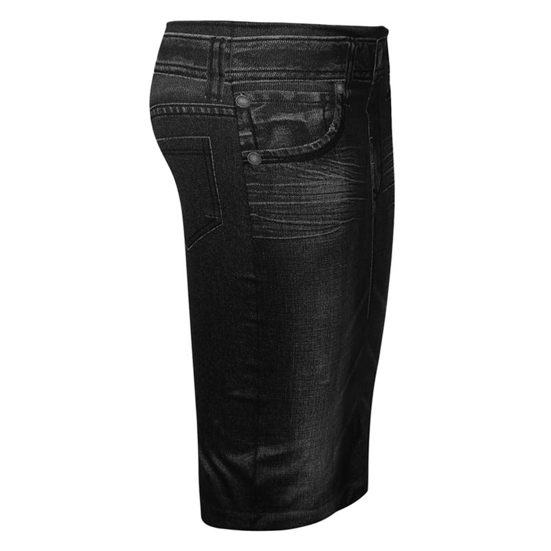 Damen-Miniröcke aus weichem Denim-Imitat, Stretch, lässig, nahtlos, elastisch, hohe Taille