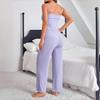 Damen Sexy Enganliegendes Träger-Top Lange Hose Schlafanzug-Set Bequeme Hauskleidung