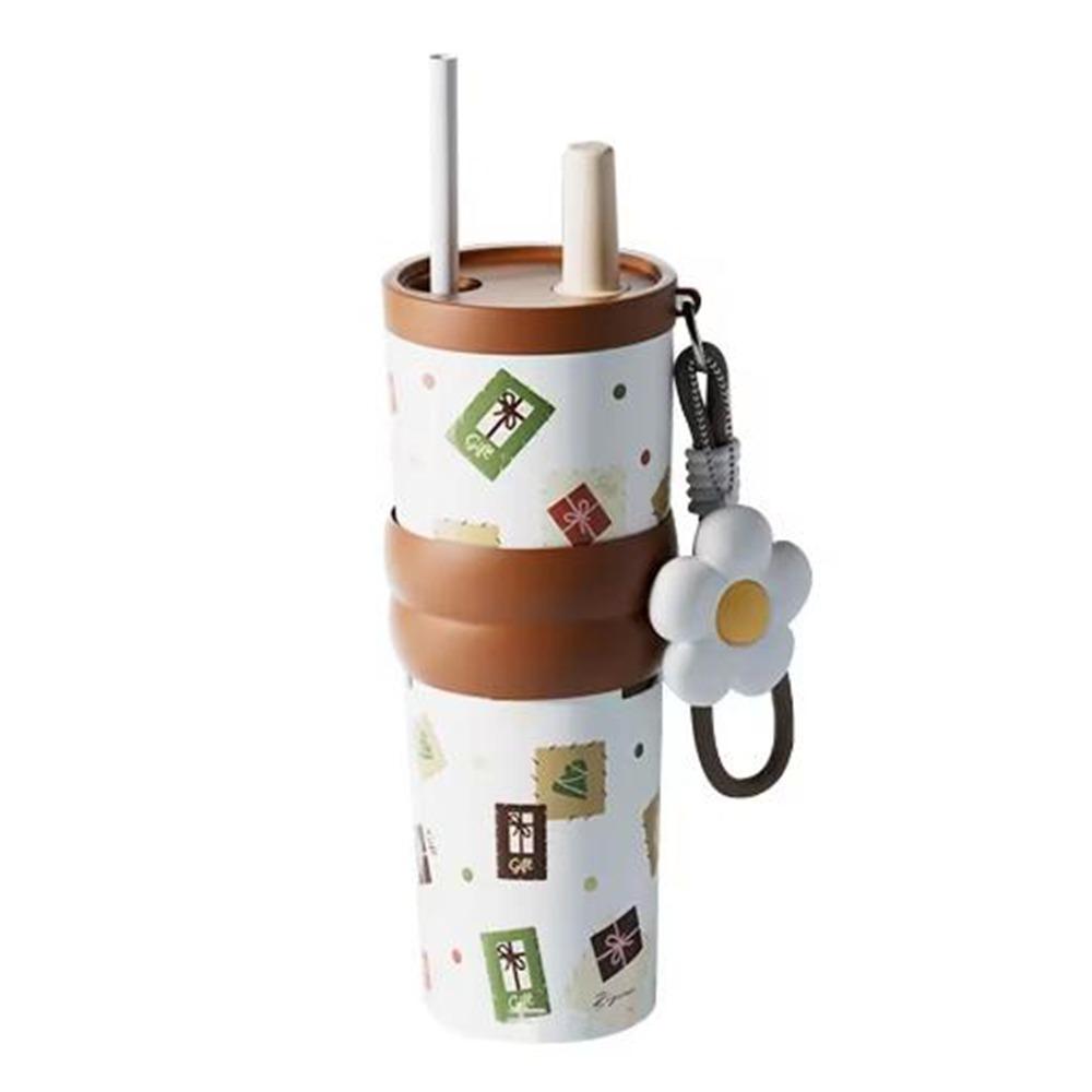 Ceramic Coated Vacuum Cup Stainless Steel Thermal Water Bottle Practical Vacuum Mug  Sports