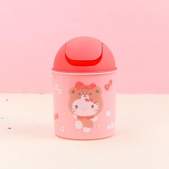 Lilpang Sanrio Characters Swing Round Trash Can Hello Kitty 1.4L, a Popular Character In Korea
