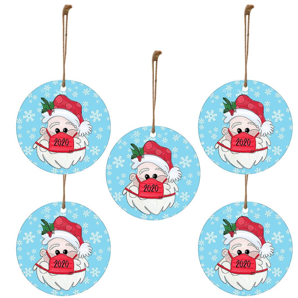 30PC 2020 Christmas Ornament Santa Wearing A Face Mask Decorate Christmas Tree