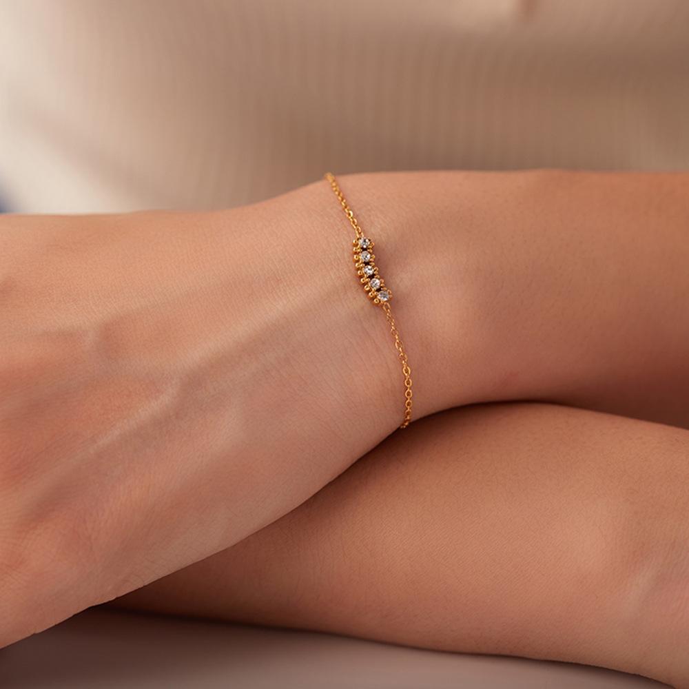 Elegant French Zircon Bracelet Minimalist Titanium Steel Jewelry Accessory