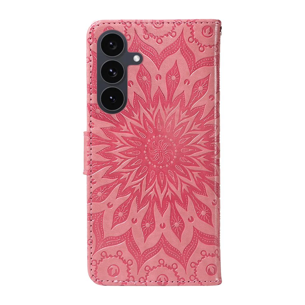 For Samsung Galaxy S25 FE Leather Wallet Case Sunflower Imprinted Phone Cover