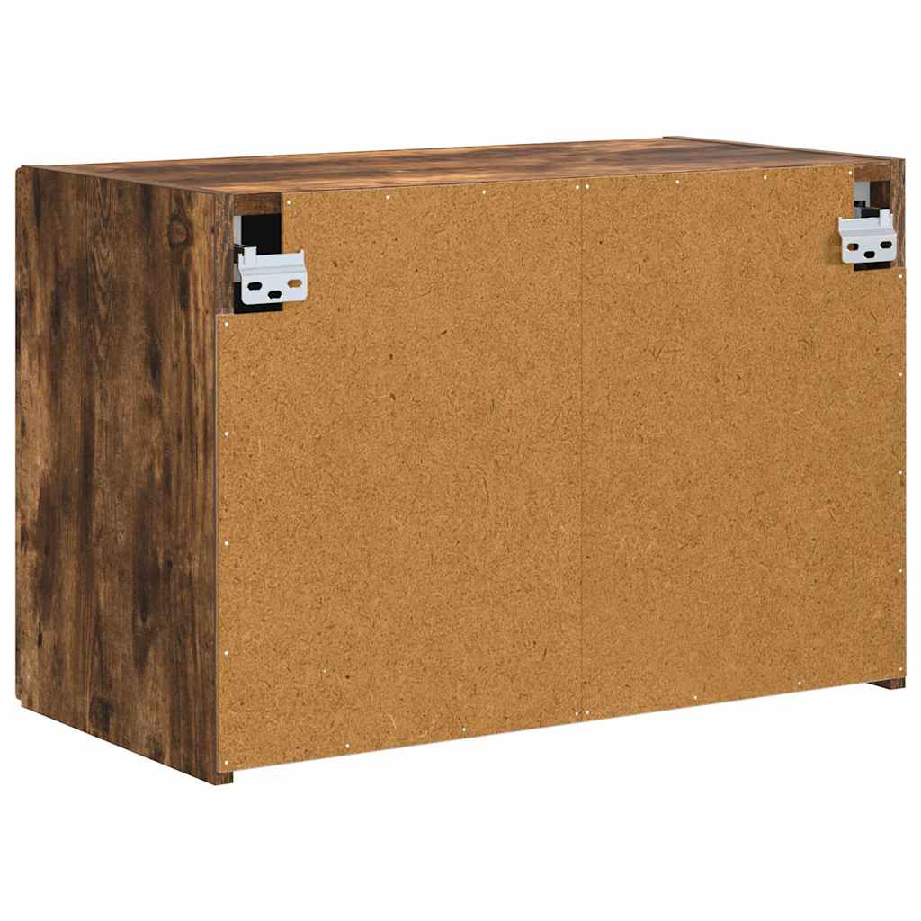Wall Mounted TV Cabinet Smoked Oak Finish 59.5 x 31 x 40 cm