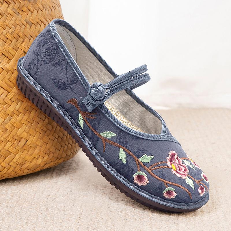 Shoes women's ****** new old ******* cloth shoes ethnic style Hanfu embroidered shoes lightweight s**t sole middle-aged and elderly mother shoes
