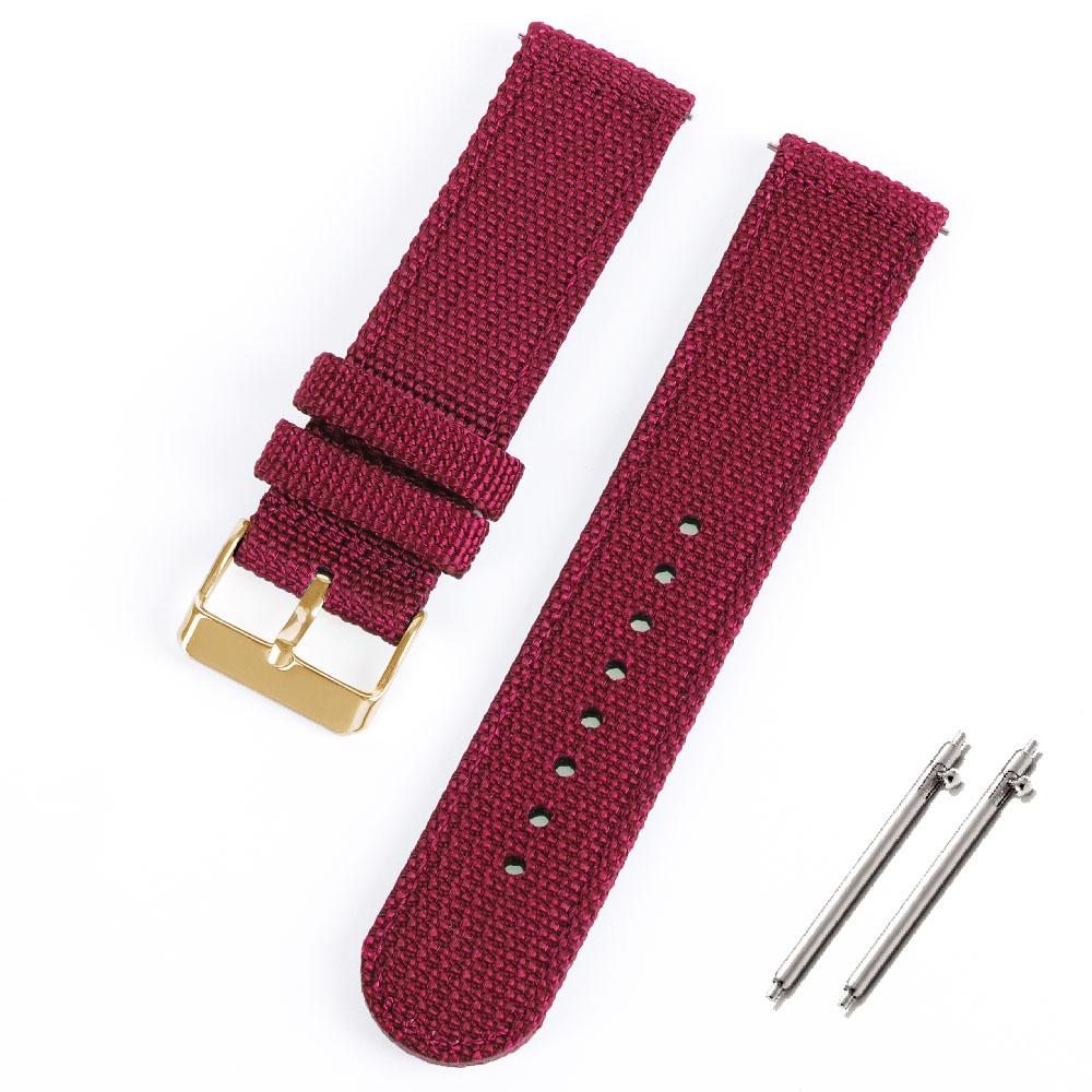 Nylon Canvas Quick Release Watch Band 20mm 22mm Replacement Watch Straps for Military Woven Fabric Wrist Band Ribbed Bracelet