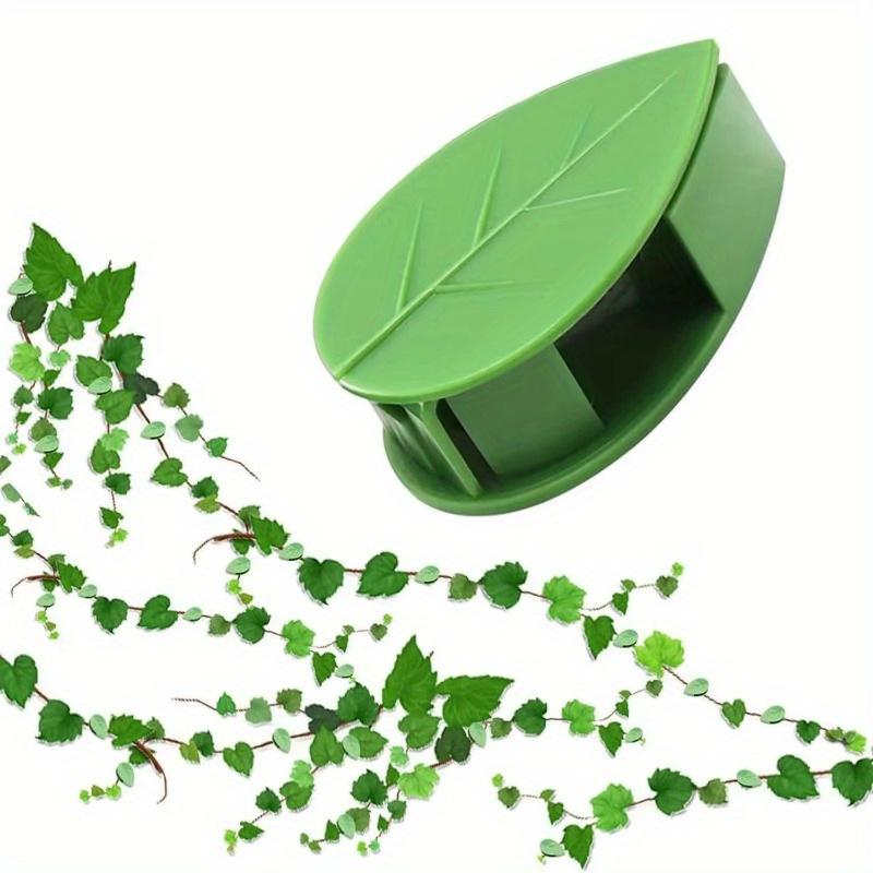40pcs Green Leaf Shape Self-Adhesive Plant Clips,Durable ABS Plastic Reusable & Weatherproof, Ideal for Garden Vines plant stand