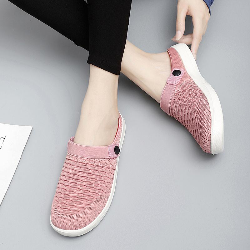 Women Slippers Casual Men Color Sandals Backless Summer Slip On Clogs Black Lightweight Couple Beach Shoes Large Size