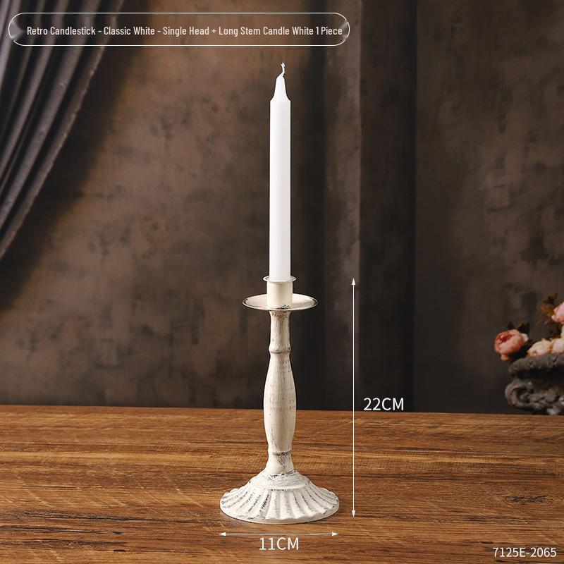 Vintage French Candelabra Ornament – Romantic European Candle Holder for Table Decor and Photo Props