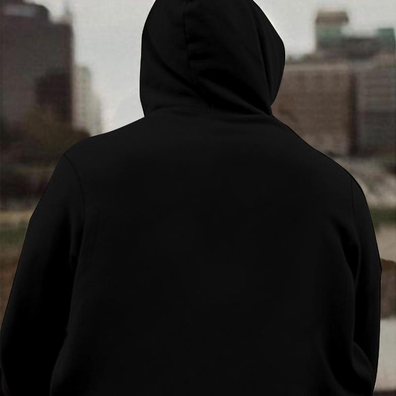 Casual Wear & Quick Rests: Minimalist Men's Hoodie with Eye Mask